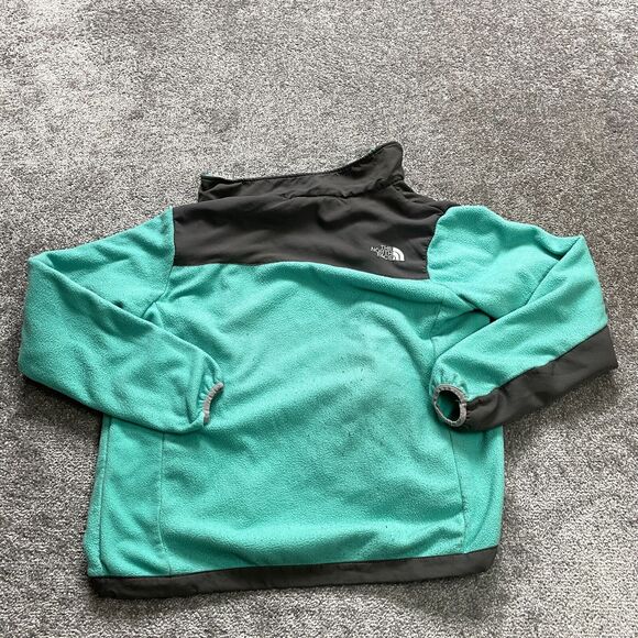 The North Face Denali Jacket Womens Medium Green Gray Full Zip Fleece Hiking - Picture 11 of 13